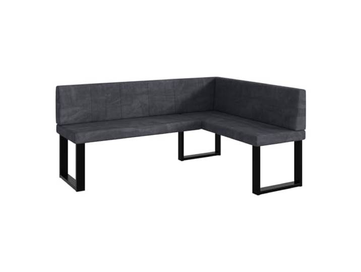 MEBLINI Eckbank für Esszimmer - Küchenbank - Essecke - Sitzecke Küche - Peter - U-Beine 128x168x87cm Rechts - Dunkelgrau Samt