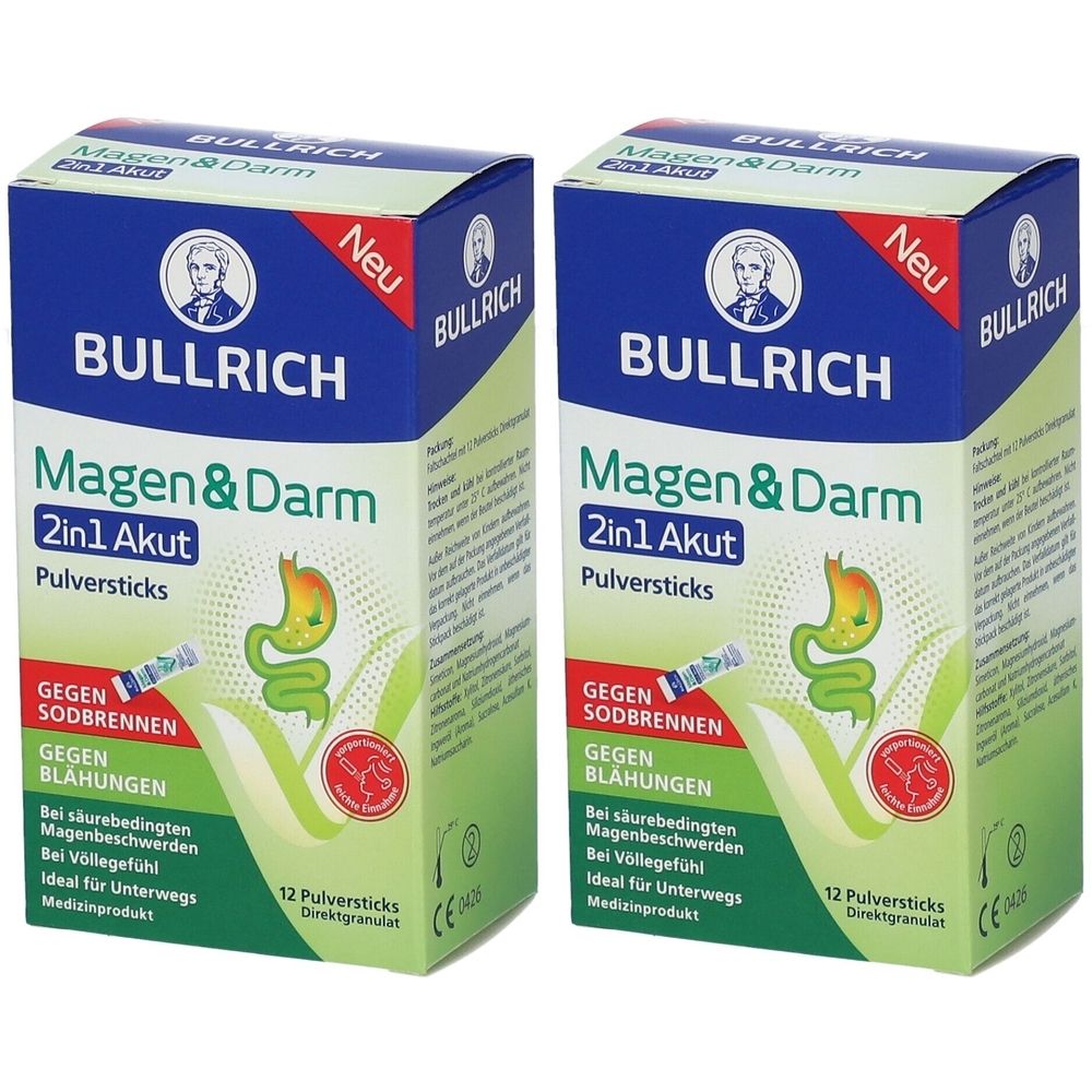 Bullrich Magen & Darm 2in1 Akut Pulver Sticks 2x 2x12 St Beutel