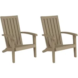 vidaXL Adirondack-Gartenstühle 2 Stk. Hellbraun Polypropylen