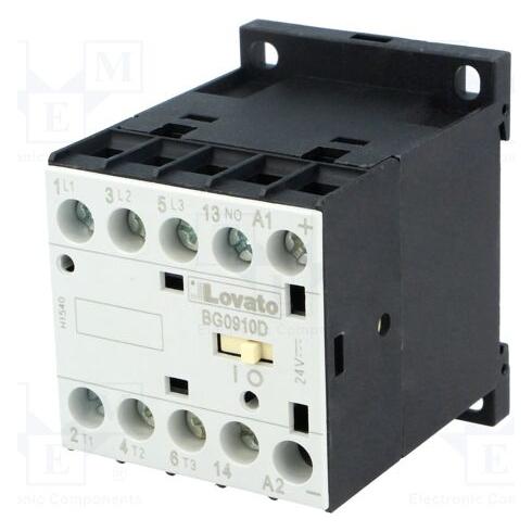 Lovato Leistungsschütz 9A 3P 24V DC 1NC 0R (11BG0910D024) (11BG0910D024)