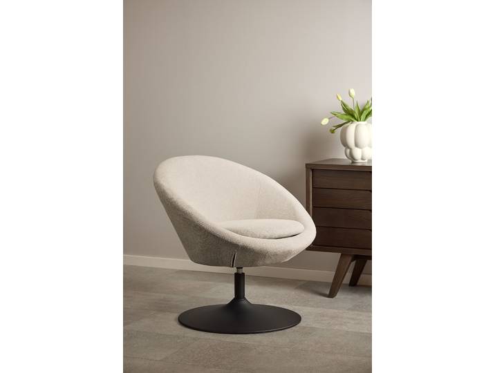 Fauteuil lounge pied tulipe Beige Tissu Aphra 82 x 81 x 72cm