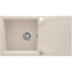 Deante, Spülbecken, 1-Becken-Granitspüle mit Abtropffläche (Einbauspüle mit Abtropffläche, 82 cm, 82 cm)