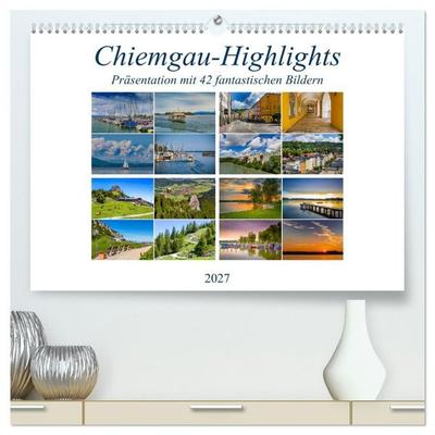Chiemgau-Highlights (hochwertiger Premium Wandkalender 2027 DIN A2 quer), Kunstdruck in Hochglanz