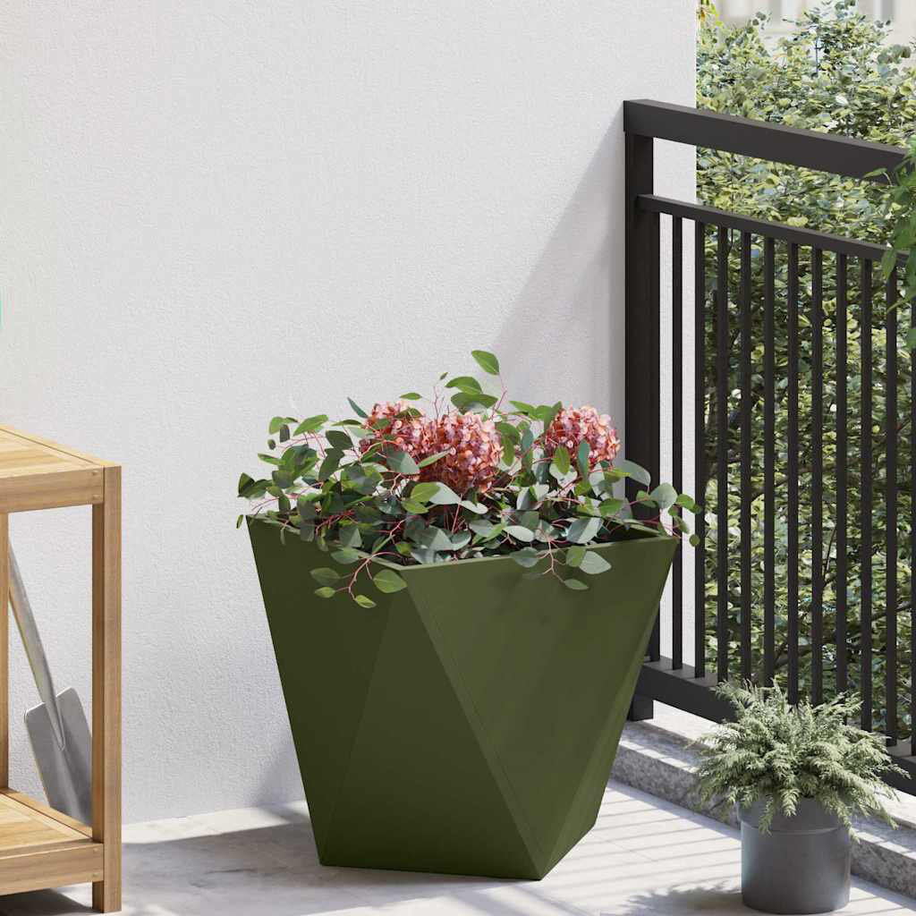 17 Stories Planter Box Olive Green 40cm H x 40cm W x 40cm D