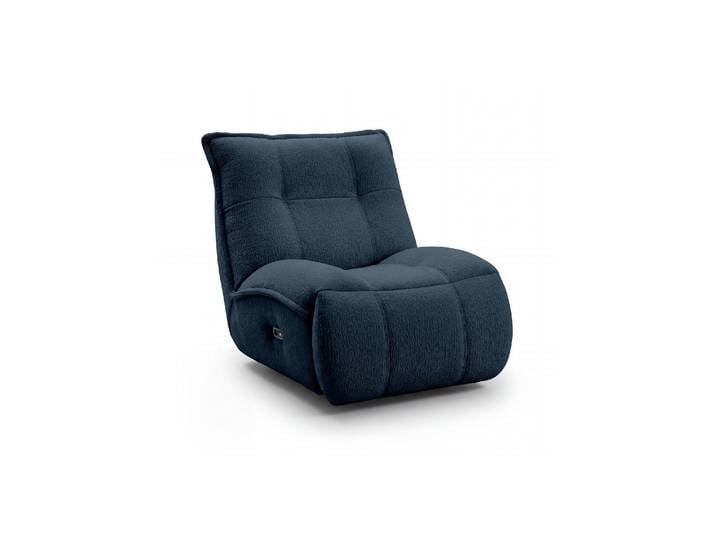 KING - Fauteuil relax pivotant - Velours, Bleu marine