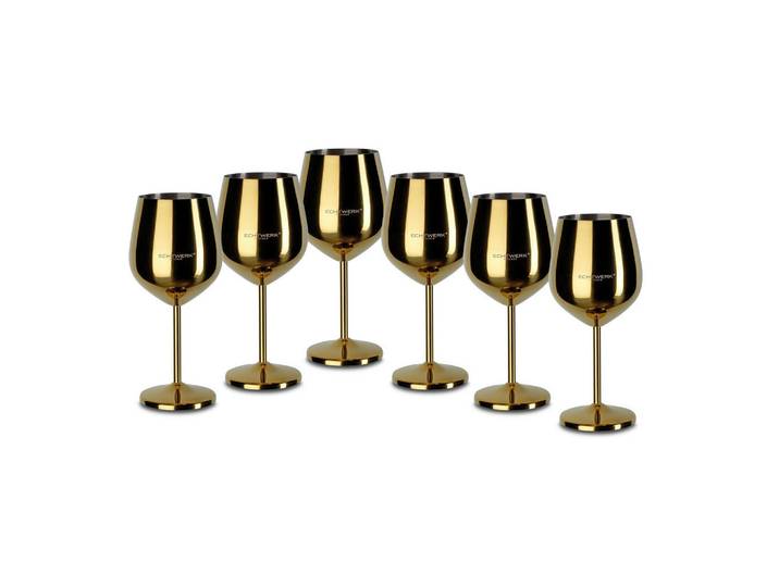 Echtwerk Gläserset, Goldfarben, Metall, 6-teilig, 21 cm, Gläser, Gläsersets