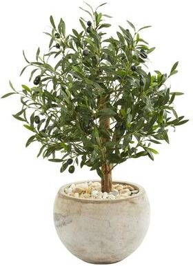 Nearly Natural "31"" Olive Artificial Tree in Bowl Planter"