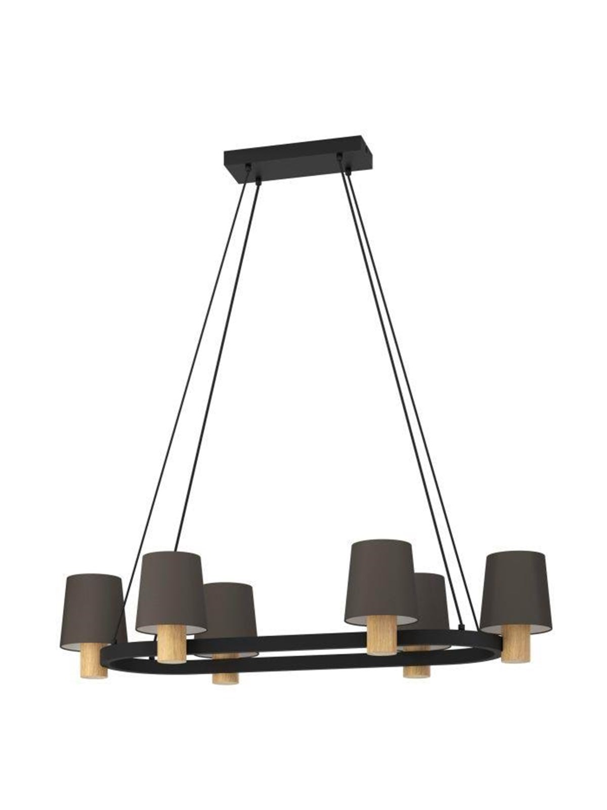 EGLO EDALE LANGBORD 6L E27 L1080 SORT/TRÆ/CAPPUCCINO