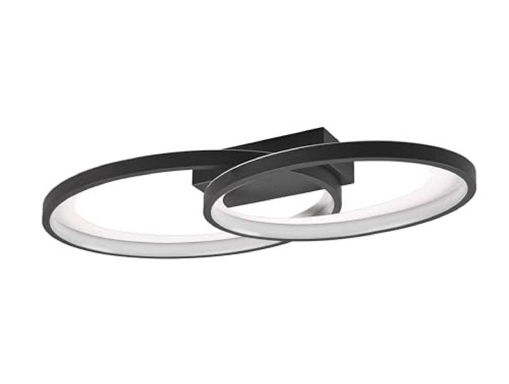 Reality Leuchten Plafonnier LED Malaga R64482134\, métal noir mat\, avec LED 25 watts