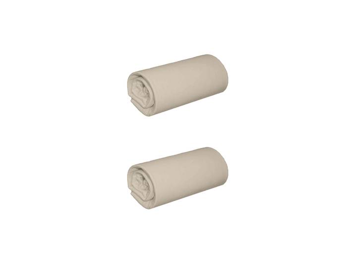 Lot de 2 draps housse jersey sable bonnet 40 cm 160x190