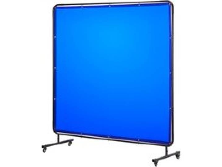 VEVOR Écran de Soudage 1,74 x 1,74 m Rideau de Soudage avec Cadre Écran Protection Soudure Mobile Vinyle Ignifuge avec 4 Roulettes avec 2 Freins, Protection UV 6 Niveaux, pour Atelier, Industrie, Bleu