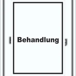 HB-Druck Behandlung Schild mit Text Behandlungsraum hochkant A5 (148x210mm)
