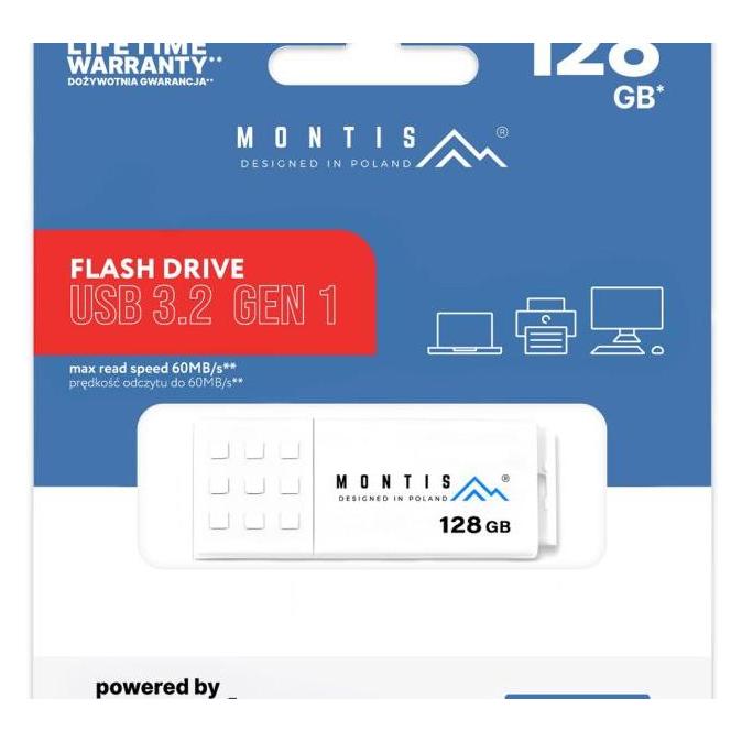 Montiss Pamięć USB 3.2 128GB UME3 MT184-128 MONTIS by Goodram (128 GB, USB-A) (61797163)