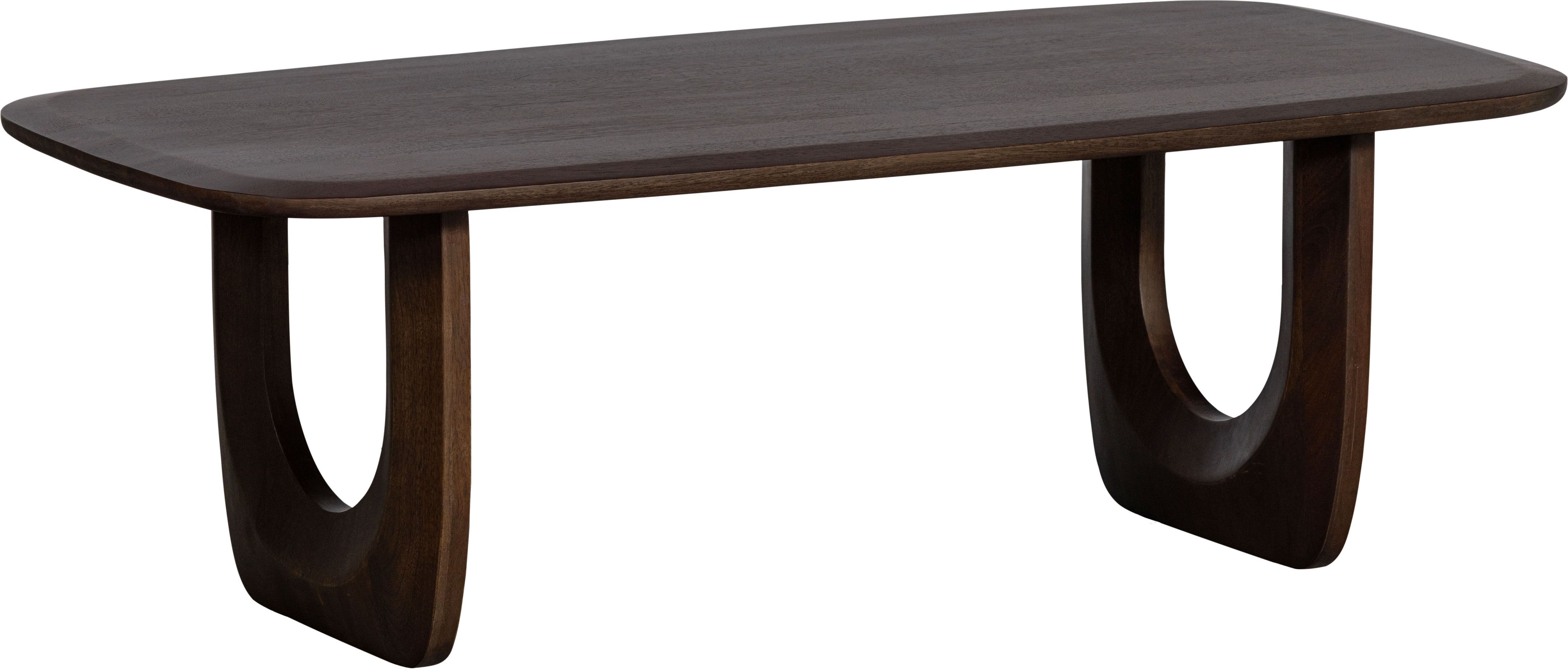 Couchtisch WOOOD "Frequent Mangoholz mit organisches Untergestell H 40 x B 120 x T 60 cm", braun (walnuss, walnuss), B:120cm H:40cm T:60cm, Tische, Couchtisch, Tragkraft 60 kg, abgeflachte Tischkanten, einfach zu montierbar walnuss, walnuss B/H/T: 120cm x