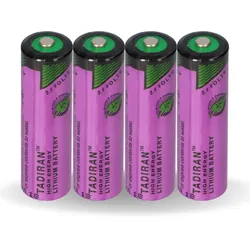 4x Tadiran Lithium 3,6V Batterie SL 760/S AA - Zelle LiSOCl2 2200mAh