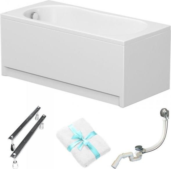 Cersanit | Badewanne - Rechteckbadewanne Nike - 160x70 Cm - Mit Weißer Verkleidung - Ergonomisches Design - Siphon Und Füße
