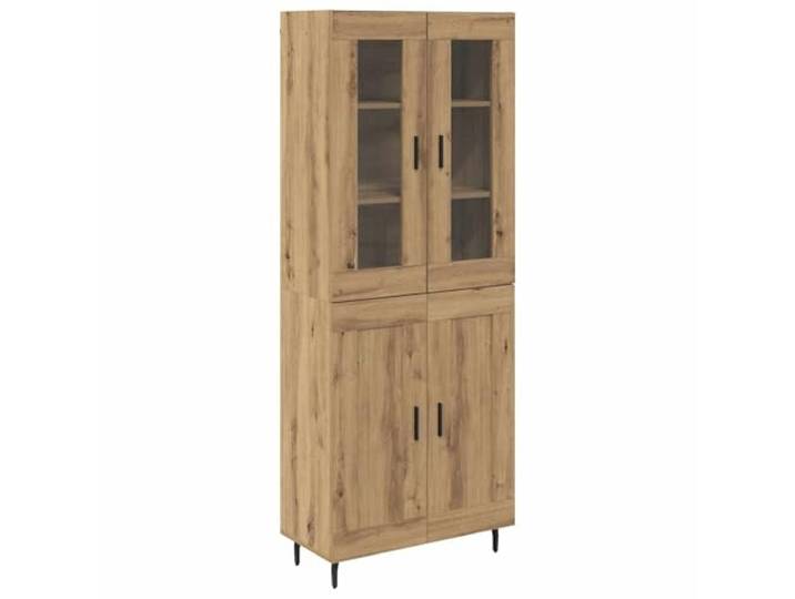 TEKGHUT Highboard 2 STK. Artisan-Eiche 69,5 x 34 x 180 cm Holzwerkstoff Konische Eisbeine, sportliche Griffe, Türscharniere, Regalbretter, abriebfeste Oberfläche, schneller Aufbau