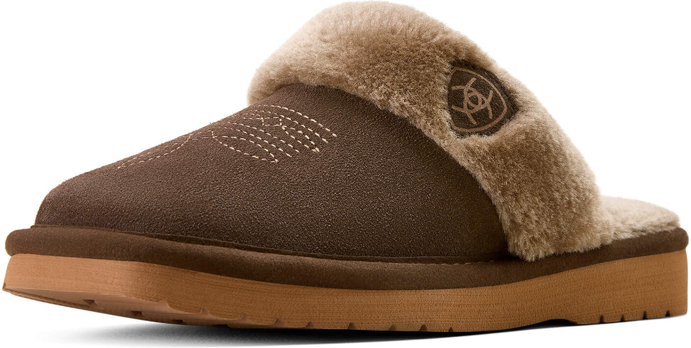 Women's Jackie Square Toe Slipper Casual Shoes in Chocolate, Size: 9 by Ariat