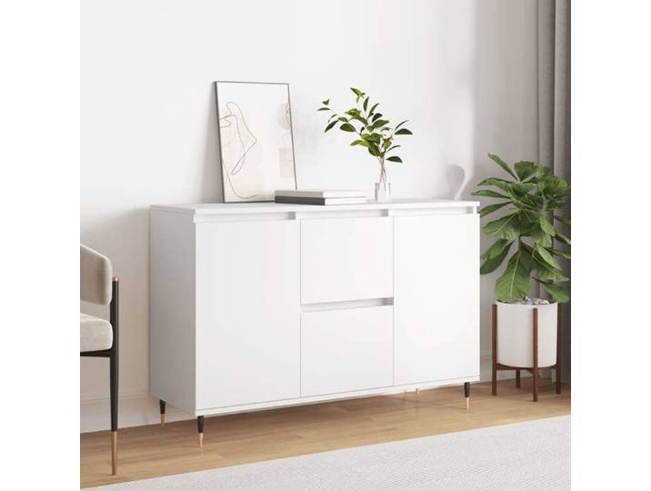 SALE 2025 Meuble bas bahut vaisselier - Buffet blanc 104x35x70 cm - bois d'ingénierie 30 Kg 3817