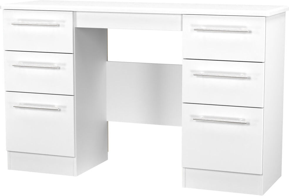 Ophelia & Co. Fully Assembled Levine Dressing Table Porcelain Matte 79.5cm H X 127.5cm W X 39.3cm D