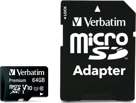 VERBATIM Premium microSDXC 64 GB UHS-I V10 U1 + SD-Adapter