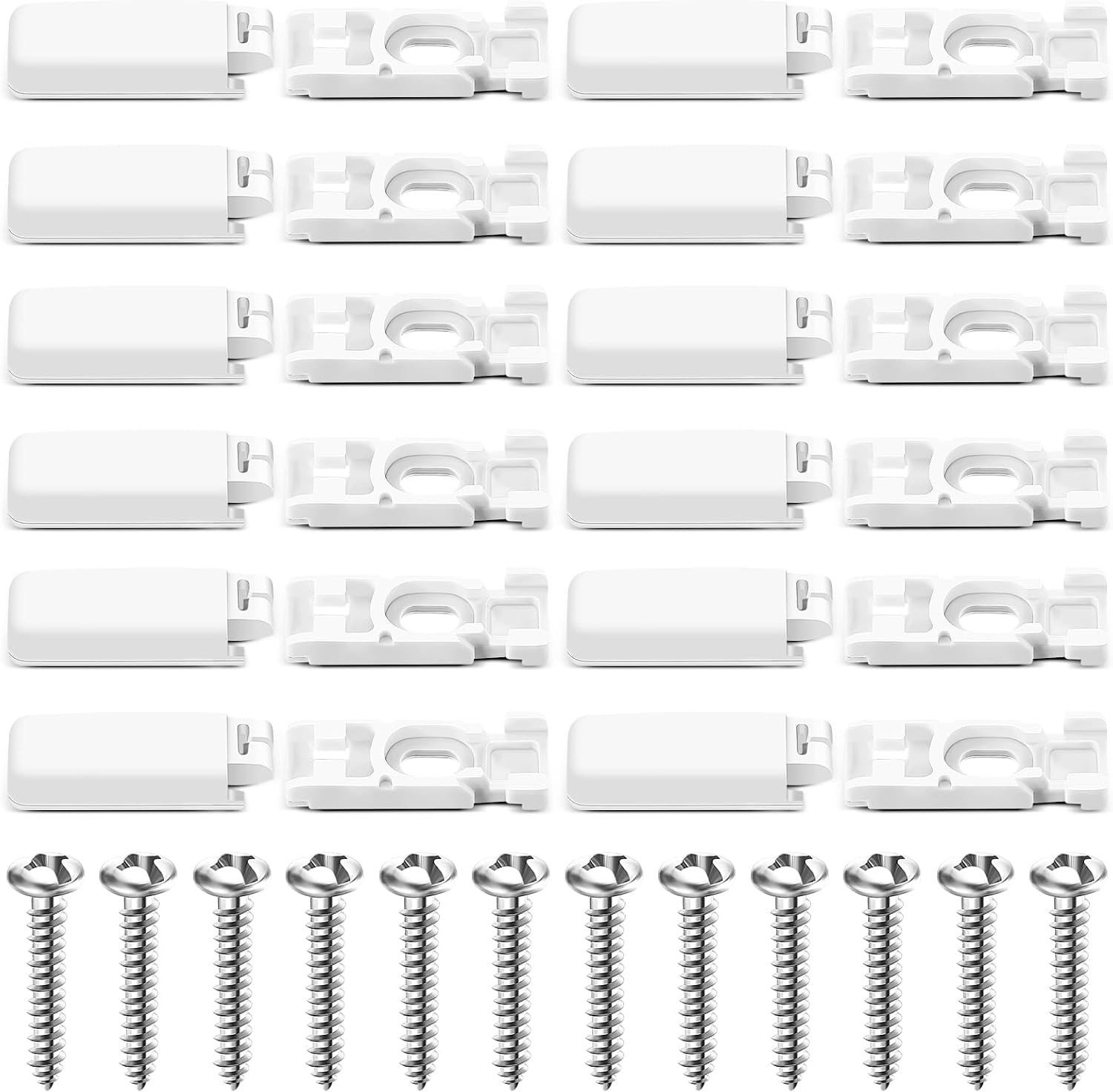 Set van 12 vervangende rolgordijnbevestigers en accessoires, 11 x 29 mm