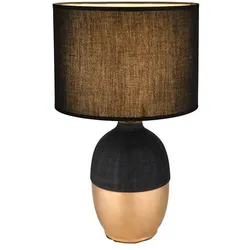 Globo 21627B Valentino Tischleuchte Keramik Schwarz, 1X E14