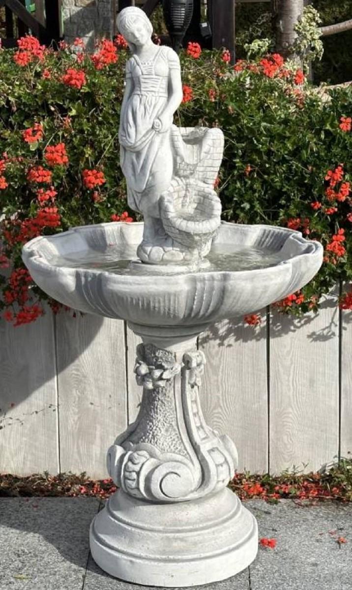 Casa Padrino Barock Springbrunnen Grau Ø 73 x H. 137 cm