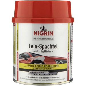 Nigrin Spachtelmasse 72112, 2K Feinspachtel, weiß, für Karosserien, Innen- & Außenbereich, 250g