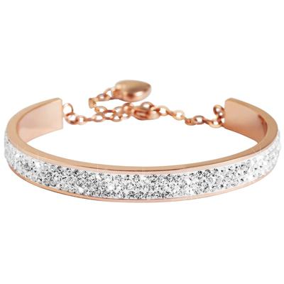 Armreif ADELIA´S "Armband – Armreif aus Edelstahl mit Zirkonia Ø 6,5 cm cm", rosa (silber), Armbänder, Damen, 6,5cm, Edelstahl, Armreif, Ideal als Geschenk – dezent und elegant