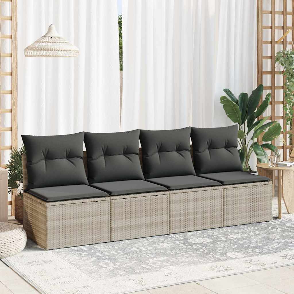 vidaXL Set sofás jardín y cojines 2 pzas ratán sintético acacia gris Gris