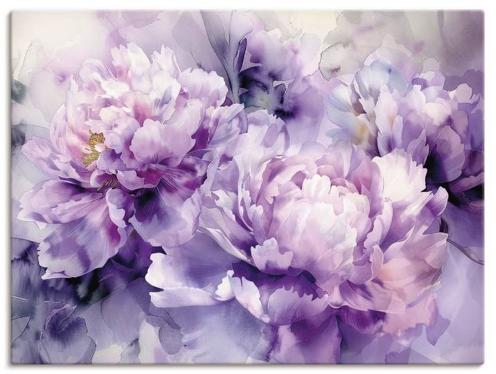 Wandbild ARTLAND Lila Farbene Pfingstrosen Aquarell , lila (farbe bild(er): lila), B:80cm H:60cm, Bilder, Wandbild, als Alubild, Leinwandbild, Poster, Wandaufkleber in verschied. Grössen