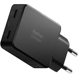 Native Union 65W USB-C Fast GaN Pocket Charger Black (65 W, 1 Port), USB Ladegerät, Schwarz