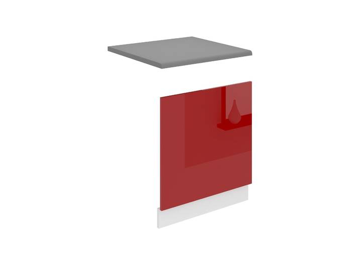 Belini panneau frontal pour lave-vaisselle PO. Façade pour lave-vaisselle largeur 60 cm. Façade pour lave-vaisselle sans poignée\, rouge brillant