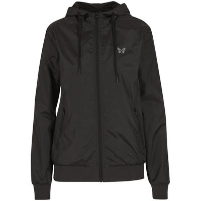 Windbreaker MISS TEE "Miss Tee Fly Away Ladies Windrunner", Damen, Gr. XS, schwarz (schwarz, schwarz), 100% Polyester, mehrfarbig, normal, ohne Ausschnitt, Jacken Windbreaker
