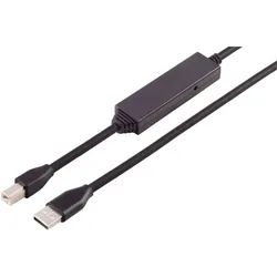 Aktives USB-A Adapterkabel, USB-B, 2.0, 15m