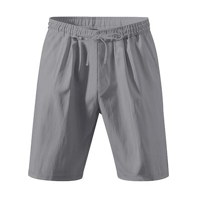 Herren Shorts Leinenshorts Sommershorts Strandshorts Tasche Kordelzug Elastischer Bund Einfach Komfort Atmungsaktiv Kurz Urlaub Ferien Strand Hawaiianisch Boho Schwarz Weiß