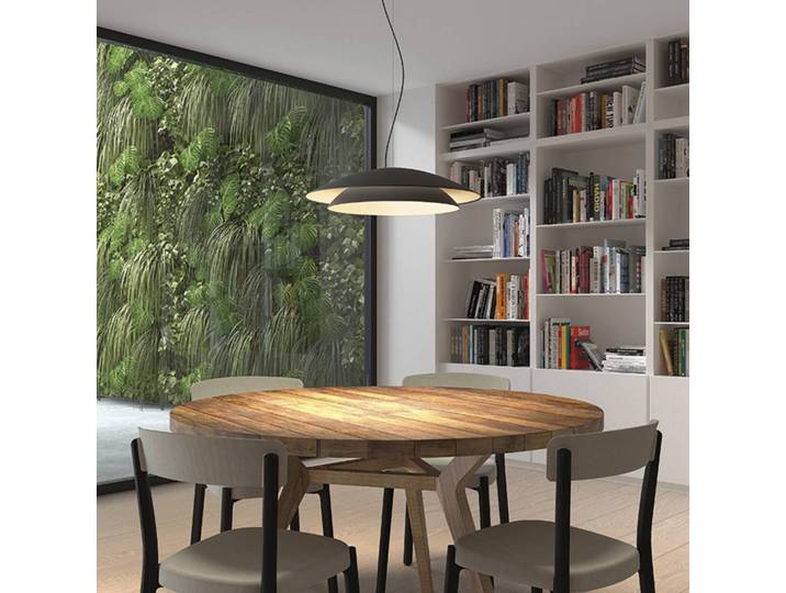 LEDS-C4 Hängelampe Noway Big, dimmbar, schwarz, für Wohn- / Esszimmer, Metall, Modern