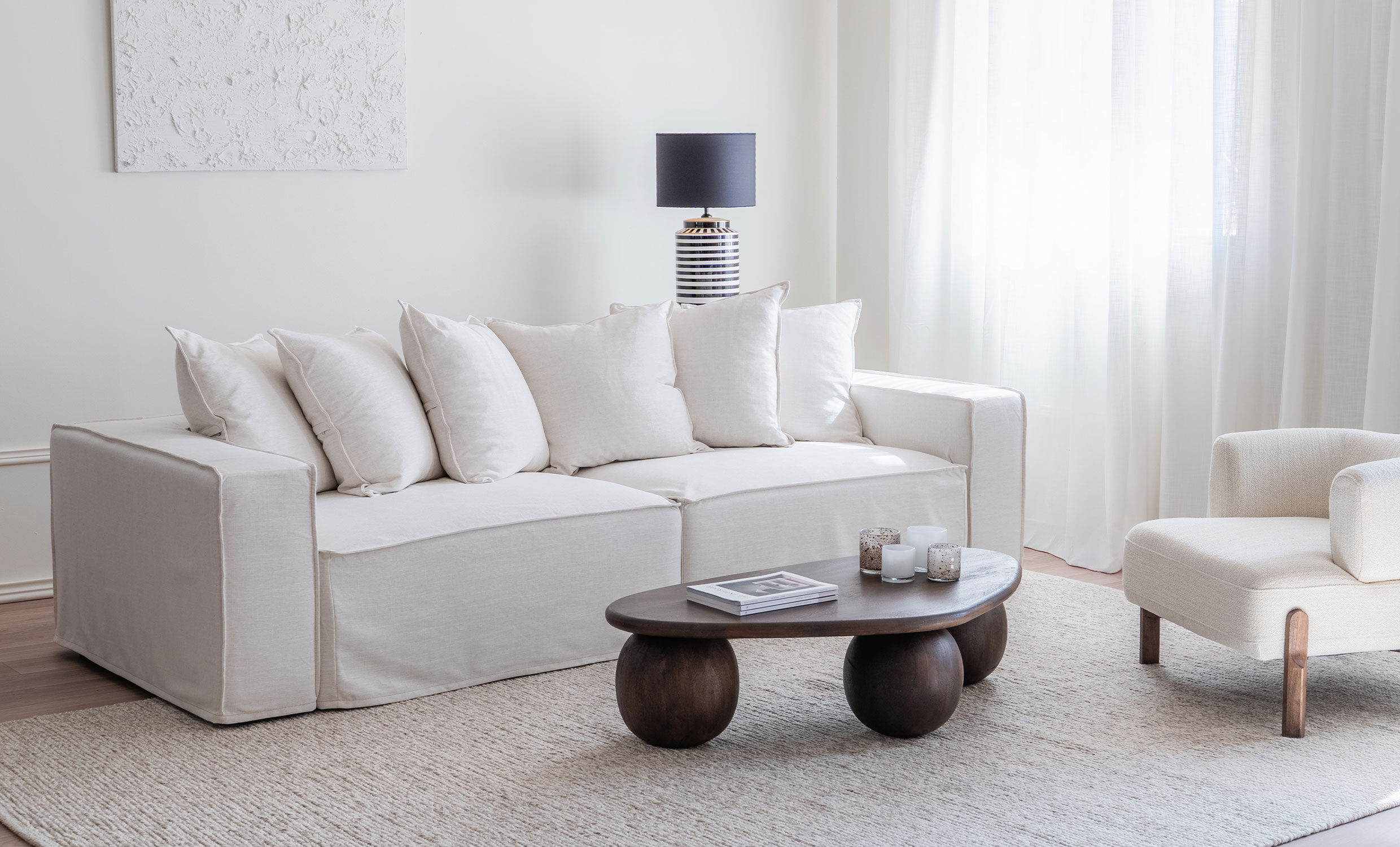 SoffaDirekt Loft 4-Sitssoffa Offwhite