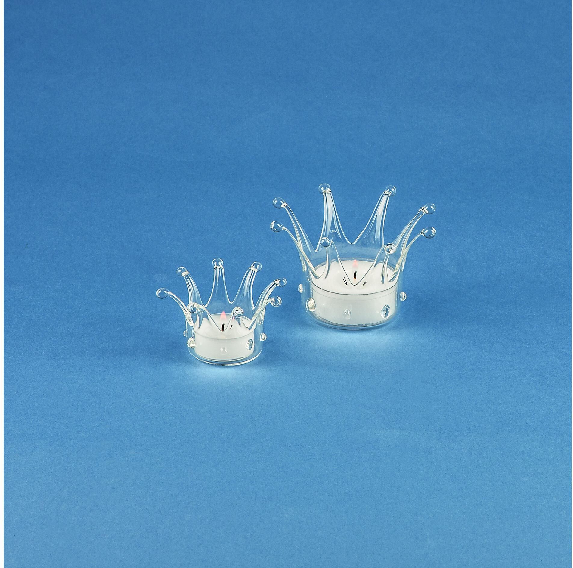 Teelichthalter GLASI HERGISWIL "Corona", transparent, H:5,5cm Ø:5cm, Glas, Kerzenhalter, Teelichthalter transparent B/H/T: 5,5cm