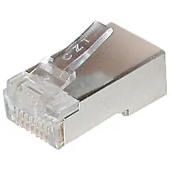 Western-Stecker modular 8-polig vergoldet geschirmt Flachkabel