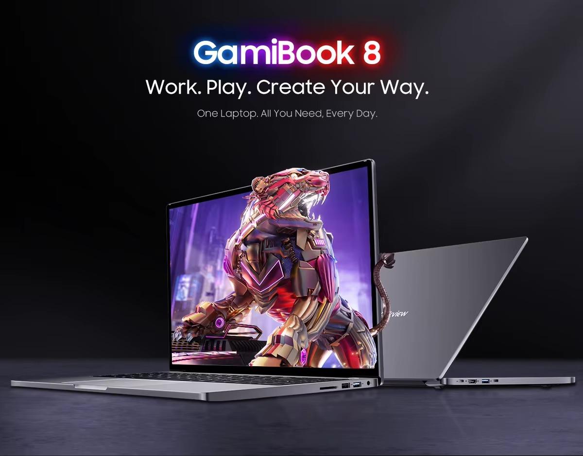 Laptop - GamiBook 8 - AMD Ryzen 7 7735HS - 32 GB RAM - 1 TB SSD - 16-Zoll-Display - Tasche