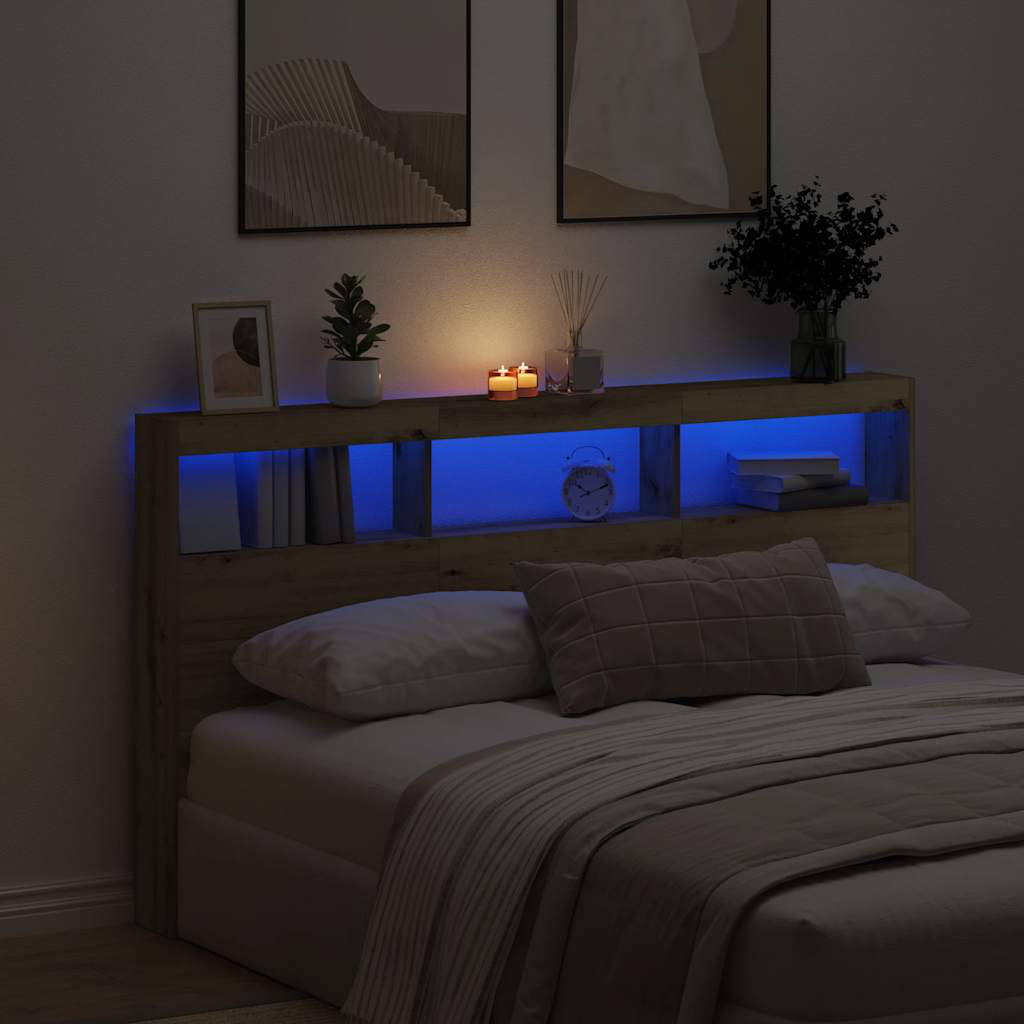 Metro Cedria Bookcase Headboard Artisan Oak 180 x 17 x 102 cm
