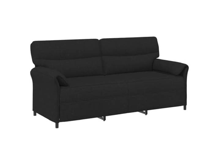Todiikf 3-Sitzer Sofa Schwarz 198x83x95 cm Stoff Polstersofa Modernes Polstermöbel für Wohnzimmer und Lounge: Mit verstellbaren Armlehnen, Schaumstoff und stabilem Metallgestell.