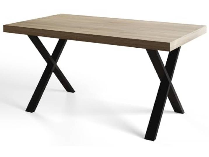 AlpiMeble Rechteckiger Esstisch, Stabile Metallbeine, 160x90 cm, Sonoma Moderner Wohnzimmertisch, Küchentisch und Esszimmertisch, Tisch mit stabile Konstruktion, Kollektion Loft X