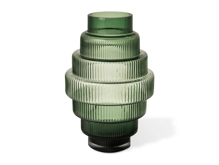 POLSPOTTEN Vase Steps L 50 cm Vert foncé
