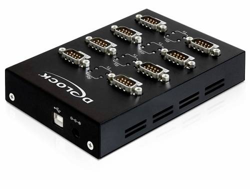 Delock 61860 USB-Hub 8 Port Seriell (9pol.) USB 2.0 480MBit/s Schwarz 61860