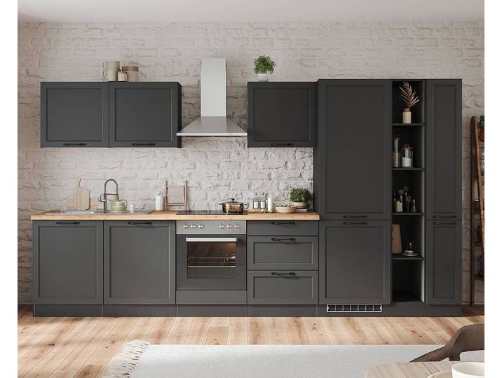 Meuble pour cuisinière Meran 60 x 86 x 60cm Gris/Gris mat