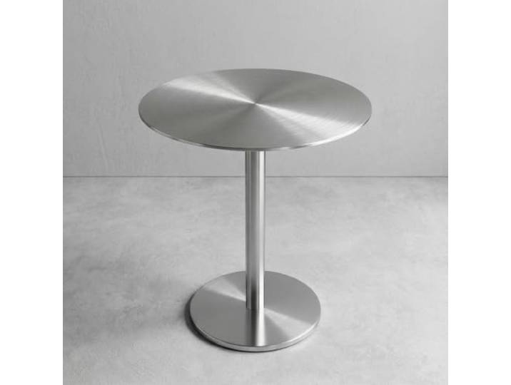 Kleiner Runder Stehtisch aus Edelstahl, Bistrotisch Rund Metall Moderner Beistelltisch Stabil und Robust, Industriestil Tisch für Café Terrasse und Balkon(Round,70cm/27.6in)
