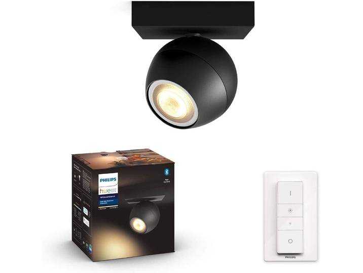 Philips Hue White Amb. Buckram Spot 1 flg. noir 350lm DS